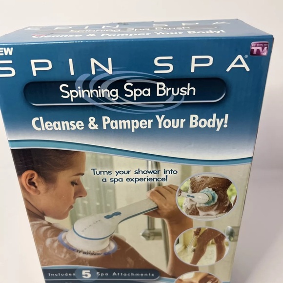 New in Box. SPIN SPA!! Spinning Spa Brush with 5 Attachments - Picture 3 of 9